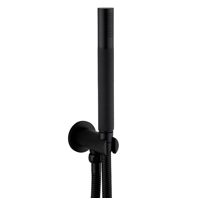 Foundry Matt Black Outlet Elbow with Parking Bracket, Flex and Handset