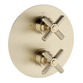 Foundry Round Concealed Shower Valve with Diverter - Brushed Brass