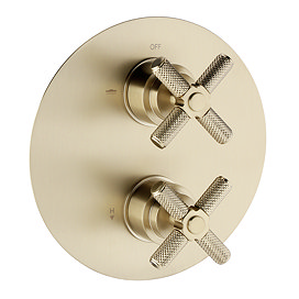 Foundry Round Concealed Shower Valve with Diverter - Brushed Brass