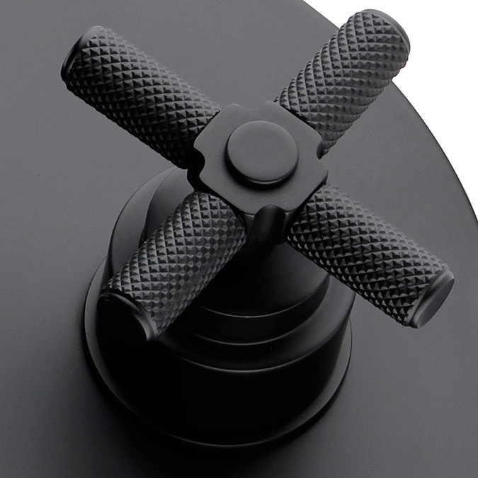 Foundry Round Concealed Shower Valve with Diverter - Matt Black