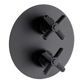 Foundry Round Concealed Shower Valve with Diverter - Matt Black