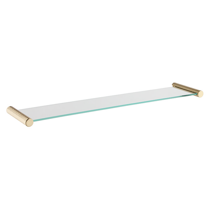 Foundry Single 550mm Glass Shelf - Brushed Brass