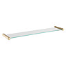 Foundry Single 550mm Glass Shelf - Brushed Brass