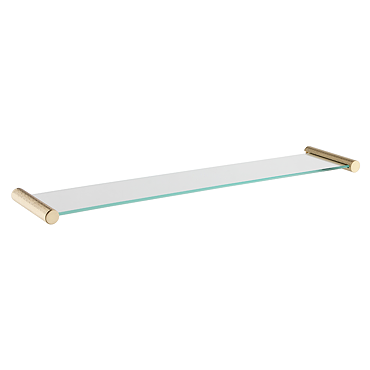 Foundry Single 550mm Glass Shelf - Brushed Brass