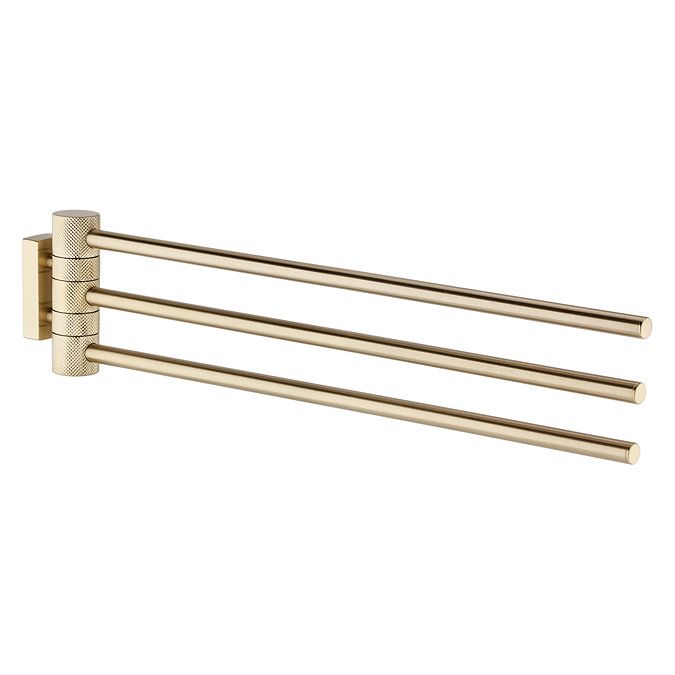 Foundry Swivel Towel Rail - Brushed Brass