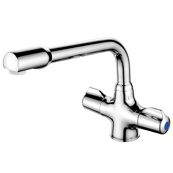 Francis Pegler CD Monobloc Dual Flow Sink Mixer w/ Tubular Spout - 452101 Large Image