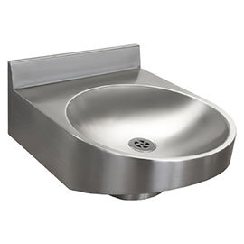 Franke ANMX020 Stainless Steel Round Disabled Washbasin with Upstand Medium Image