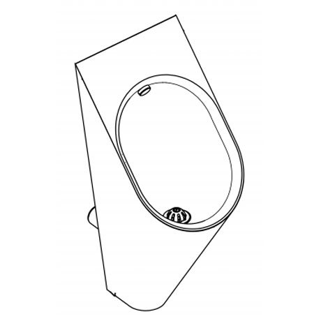 Franke Campus CMPX538CD Stainless Steel Wall Hung Urinal Pod for Duct Mounted Cisterns  Profile Larg
