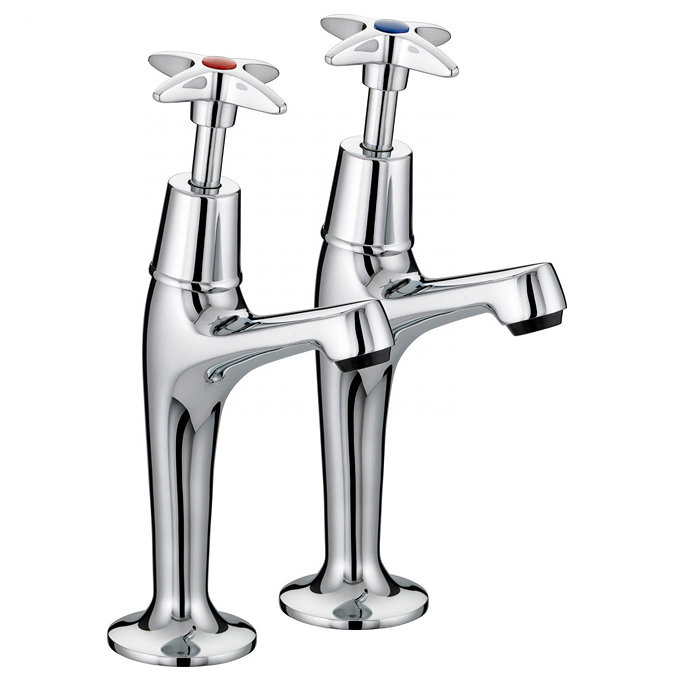 Franke F1081 Sink Pillar Taps with Crosshead Handles Large Image