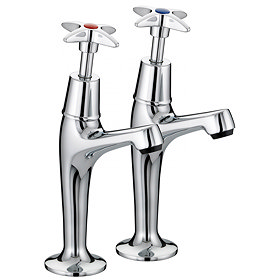 Franke F1081 Sink Pillar Taps with Crosshead Handles Large Image