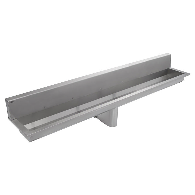 Franke Saturn SANX240SB 2400mm Stainless Steel Washtrough with Splashback and No Tapholes Large Imag