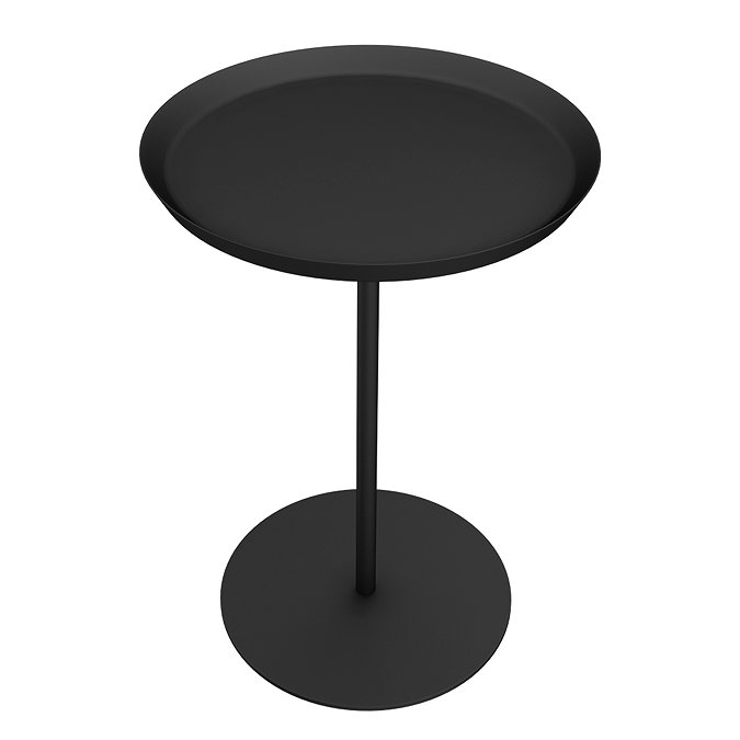 Frankie Stainless Steel Round Side Table Matt Black