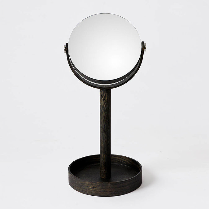 Freestanding Cosmetic Mirror Dark Oak Profile Large Image