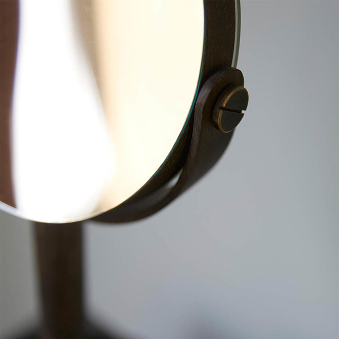 Freestanding Cosmetic Mirror Dark Oak  In Bathroom Large Image