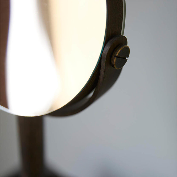Freestanding Cosmetic Mirror Dark Oak In Bathroom Large Image