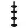 Freestanding Wooden Round Storage Caddy Dark Oak