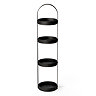 Freestanding Wooden Round Storage Caddy Dark Oak