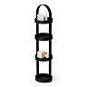 Freestanding Wooden Round Storage Caddy Dark Oak