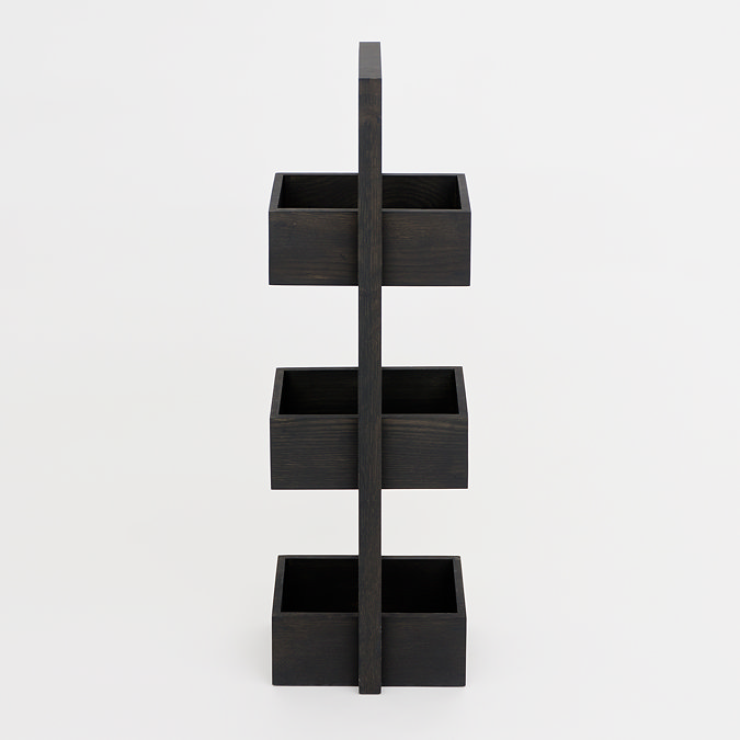 Freestanding Wooden Storage Caddy Dark Oak