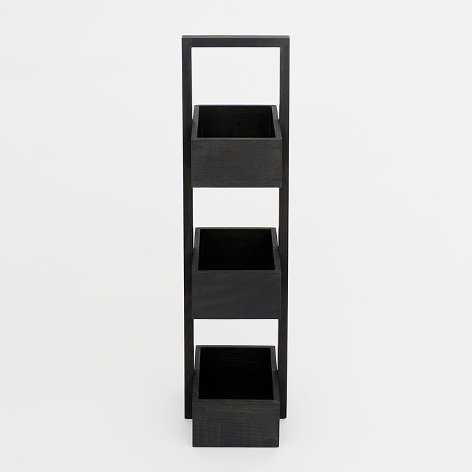 Freestanding Wooden Storage Caddy Dark Oak