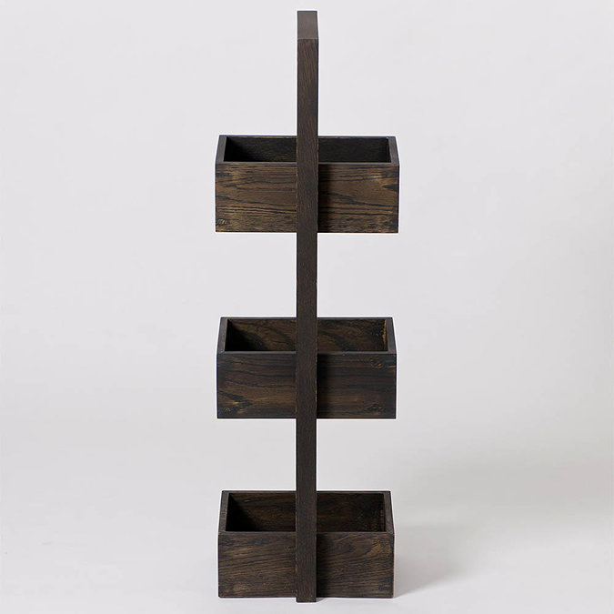 Freestanding Wooden Storage Caddy Dark Oak  Standard Large Image