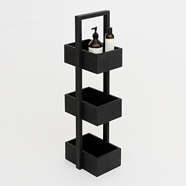 Freestanding Wooden Storage Caddy Dark Oak