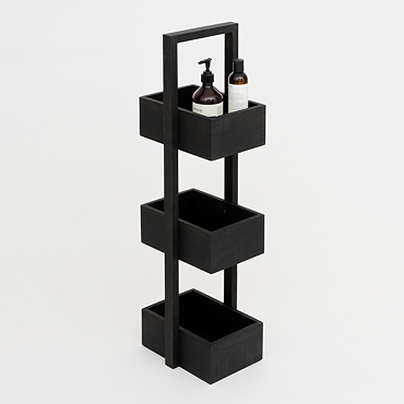 Freestanding Wooden Storage Caddy Dark Oak