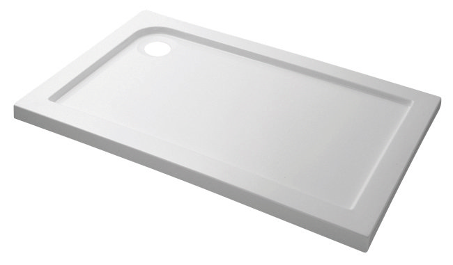 Fresssh 1200 x 760mm Rectangular White Stone Shower Tray Large Image