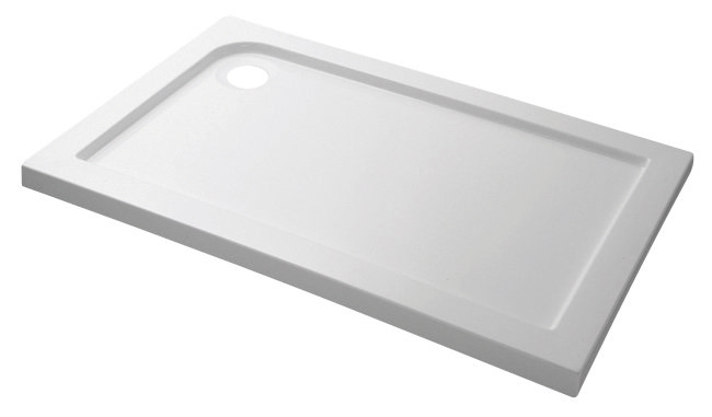 Fresssh 1200 x 800mm  Rectangular White Stone Shower Tray Large Image