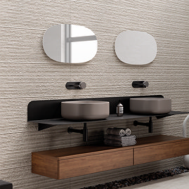 Fuseta Grey Decor Stone Effect Rectified Large Format Wall Tiles - 330 x 1000mm