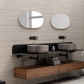 Fuseta Grey Decor Stone Effect Rectified Large Format Wall Tiles - 330 x 1000mm