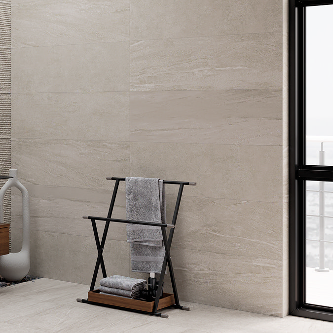 Fuseta Grey Stone Effect Rectified Large Format Wall Tiles - 330 x 1000mm