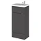 Fusion 405 Gloss Grey Compact Floor Standing Vanity Unit Inc. Basin Large Image