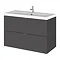 Fusion 800 Gloss Grey Full Depth Wall Hung 2-Drawer Vanity Unit & Basin Large Image