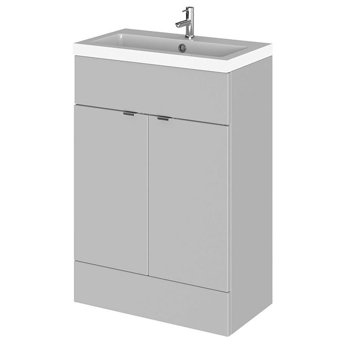 Fusion Gloss Grey Mist 605x360mm Vanity Unit & Basin Large Image