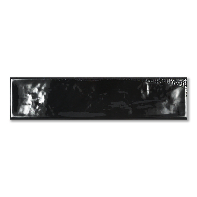 Gabriela Rustic Black Glazed Wall Tiles - 75 x 300mm