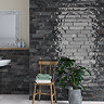 Gabriela Rustic Black Glazed Wall Tiles - 75 x 300mm