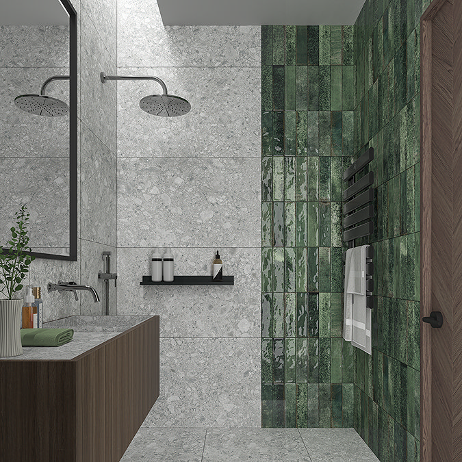 Gabriela Rustic Green Gloss Wall Tiles - 75 x 300mm