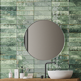 Gabriela Rustic Green Gloss Wall Tiles - 75 x 300mm