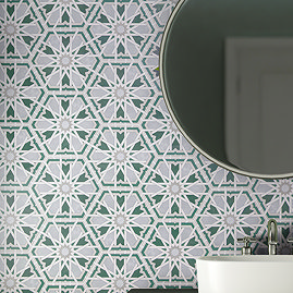 Galicia Emerald Hexagon Patterned Wall and Floor Tiles - 200 x 240mm