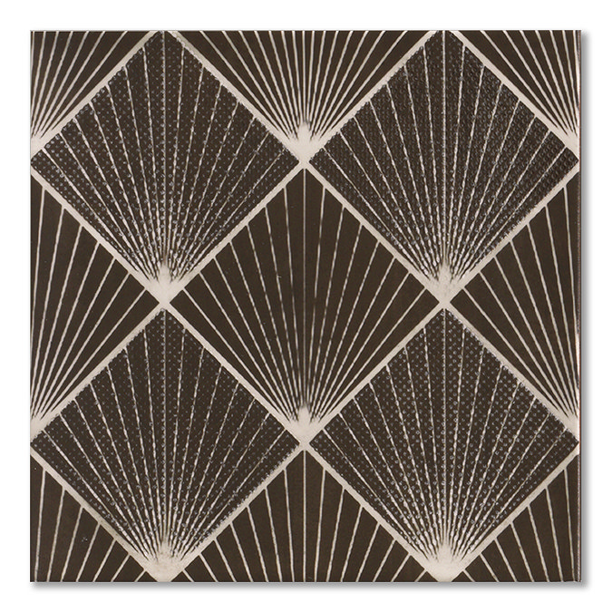 Gallia Dark Art Deco Wall Tiles - 200 x 200mm