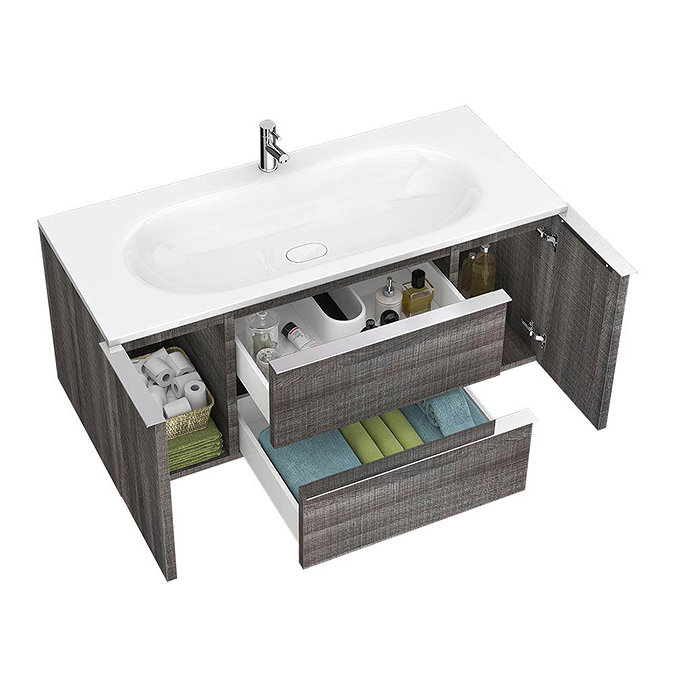 Galloway Wall Hung Vanity Unit (Driftwood - 1200mm Wide)  Feature Large Image