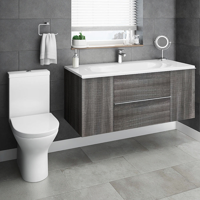 Galloway Wall Hung Vanity Unit (Driftwood - 1200mm Wide) Standard Large Image