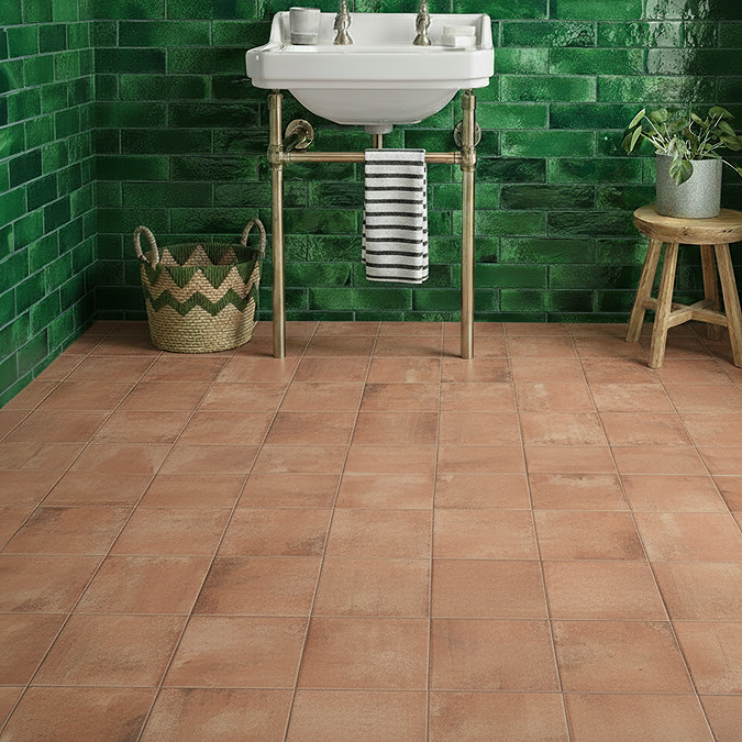 Garachico Matt Clay Terracotta Effect Wall & Floor Porcelain Tiles - 150 x 150mm