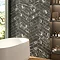 Gatley Chevron Black Marble Effect Tiles - 80 x 400mm Large Image
