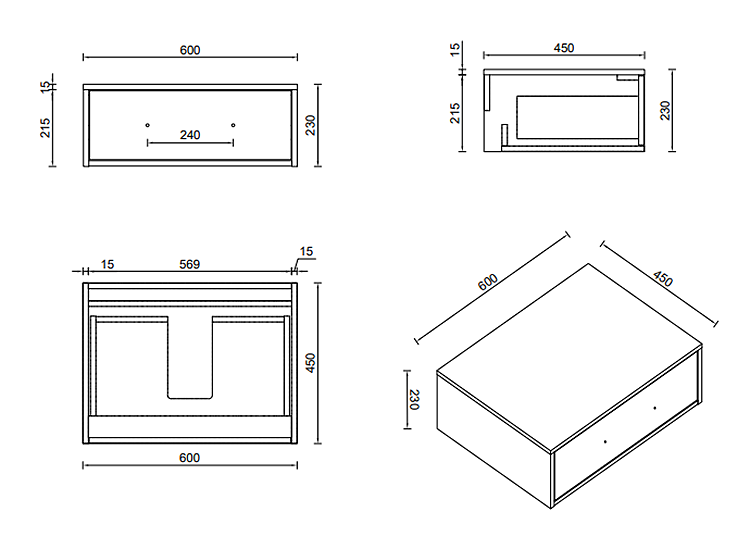 Gatsby Complete Wall Hung Toilet & 600mm Vanity Suite