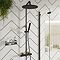 Gatsby Deluxe Cool Touch Round Thermostatic Shower (300mm Head - Matt Black & Brushed Brass)