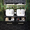 Gatsby Matt Black 1000 2-Drawer Countertop Vanity Unit with Brushed Brass Handles & 2 Square Basins