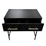 Gatsby Matt Black 1000 2-Drawer Countertop Vanity Unit with Brushed Brass Handles & 2 Square Basins