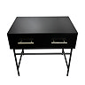 Gatsby Matt Black 1000 2-Drawer Countertop Vanity Unit with Brushed Brass Handles